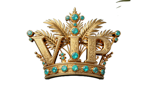 Goldene VIP-Palmenkrone als Symbol f&uuml;r das OnlySpins Treueprogramm mit f&uuml;nf Leveln